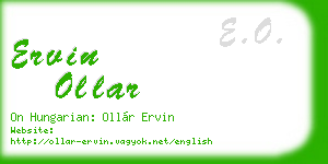 ervin ollar business card